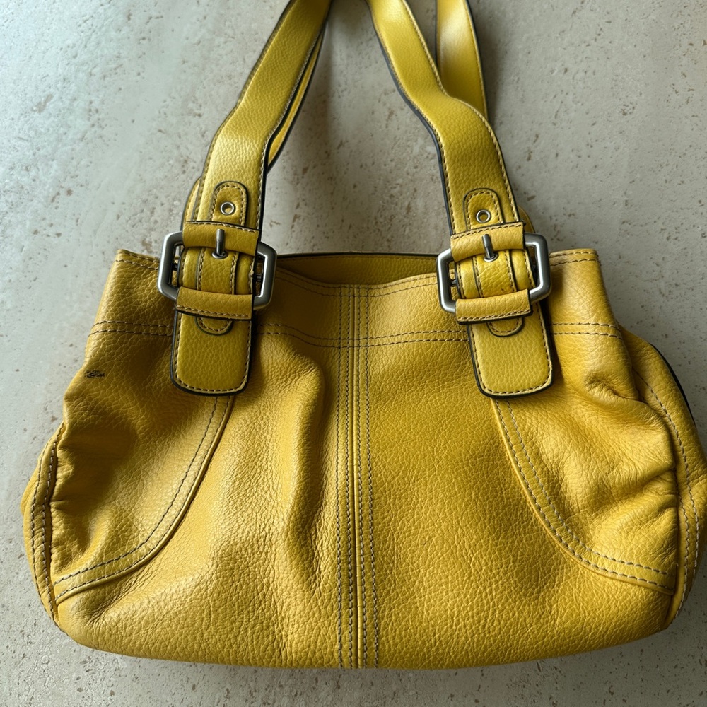 Sunny Yellow Leather Women's shoulder Bag